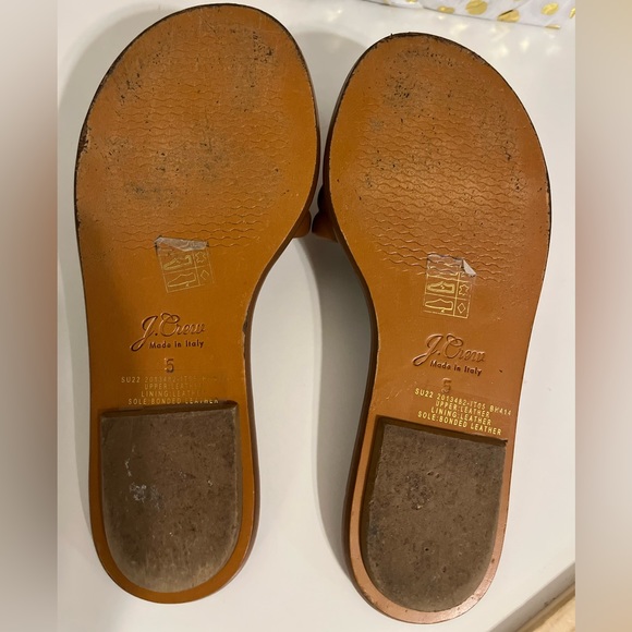 J. Crew Brown Sorrento Padded Leather Sandals Slides - Size 5 - Picture 7 of 11